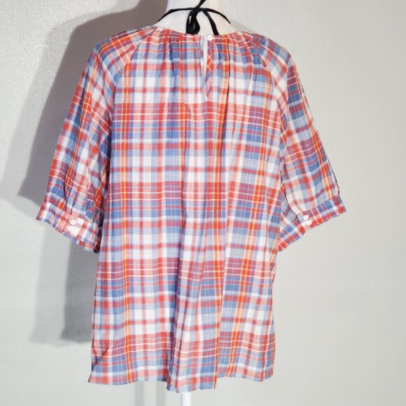 TERRA & SKY BOHEMIAN TUNIC BLUE SHORT SLEEVE COTTON SIZE 1X - Picture 1 of 7